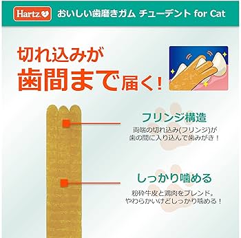 Amazon.co.jp: チューデント for Cat 猫用おやつ おいしい歯磨き